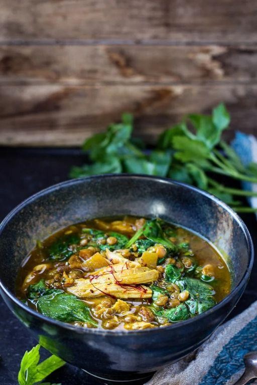 Moroccan Chicken and Lentil Soup