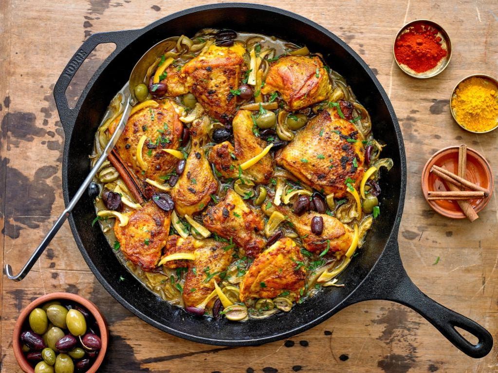 Moroccan Chicken with Preserved Lemons and Green Olives
