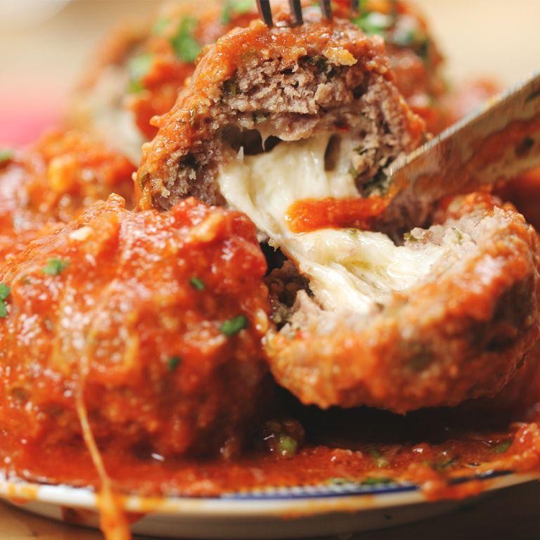 Mozzarella Stuffed Meatballs