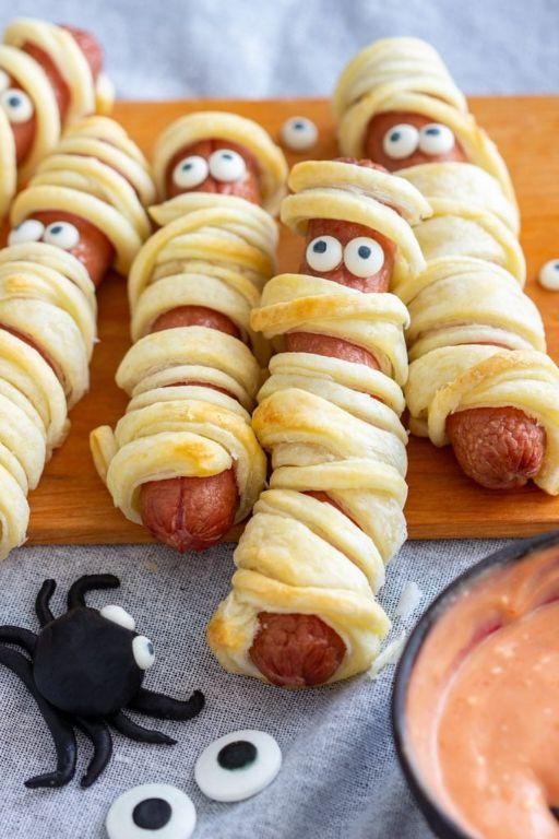 Mummified Hot Dogs in Puff Pastry