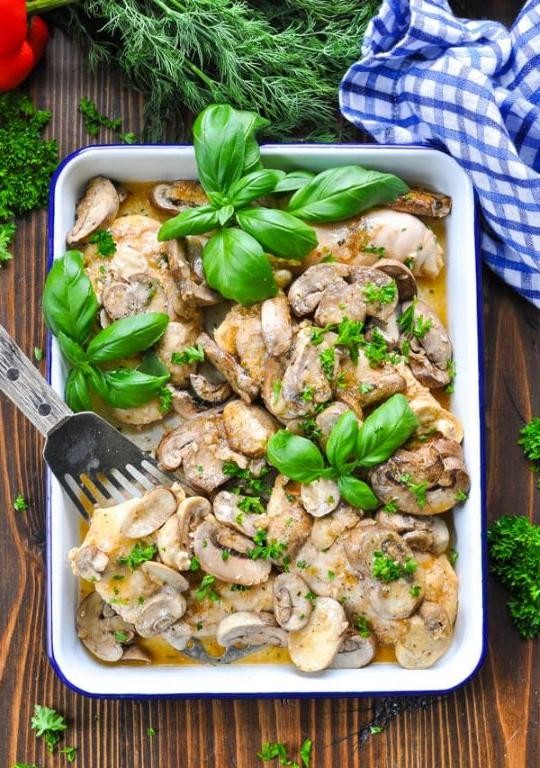 Mushroom Dump and Bake Chicken