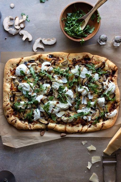 Mushroom and Truffle Oil White Pizza