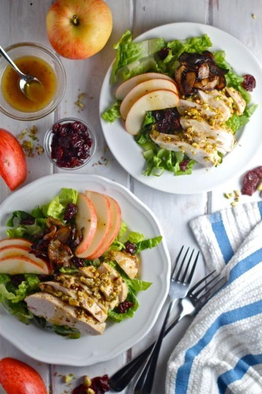 Mustard Chicken Salad with Grapes and Pistachios