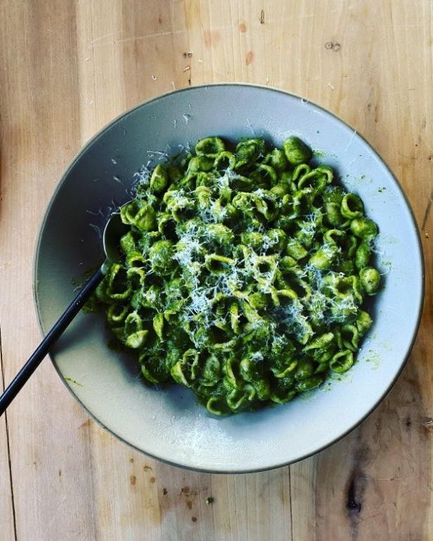 Mustard Greens Pesto Pasta