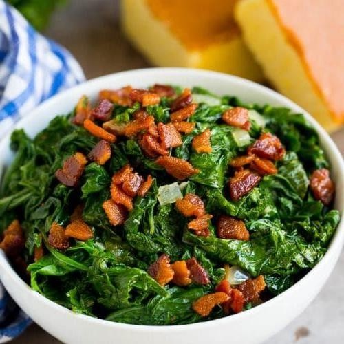 Mustard Greens and Bacon Saute
