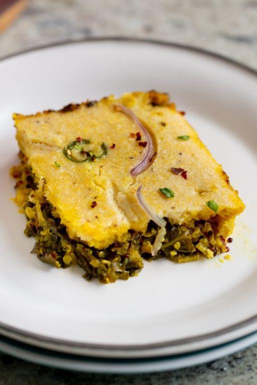 Mustard Greens and Cornbread Casserole