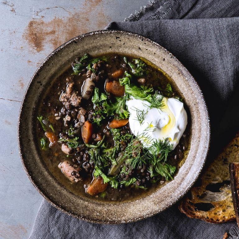 Mustard Greens and Sausage Stew