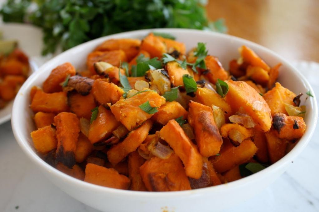 Mustard Greens and Sweet Potato Hash