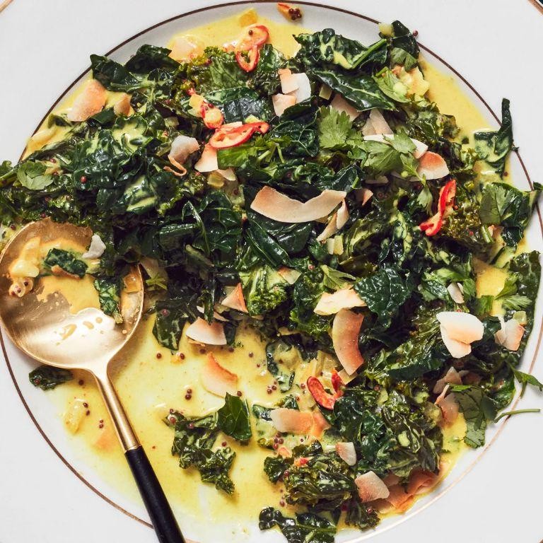 Mustard Greens with Coconut Milk