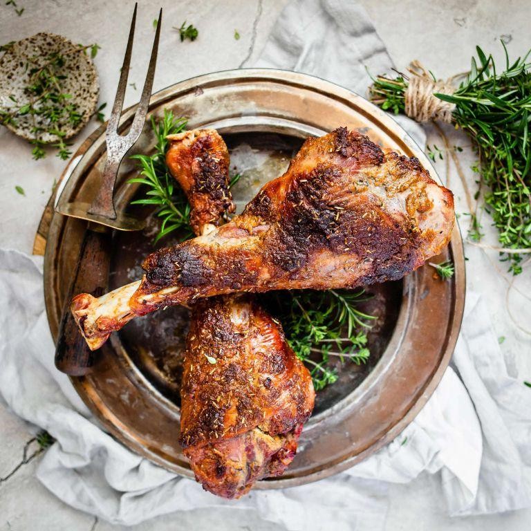 Mustard and Herb Turkey Legs