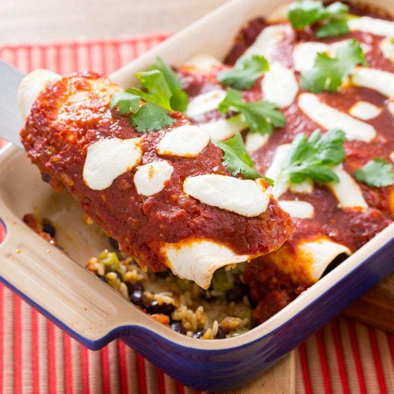 Nopales and Black Bean Enchiladas