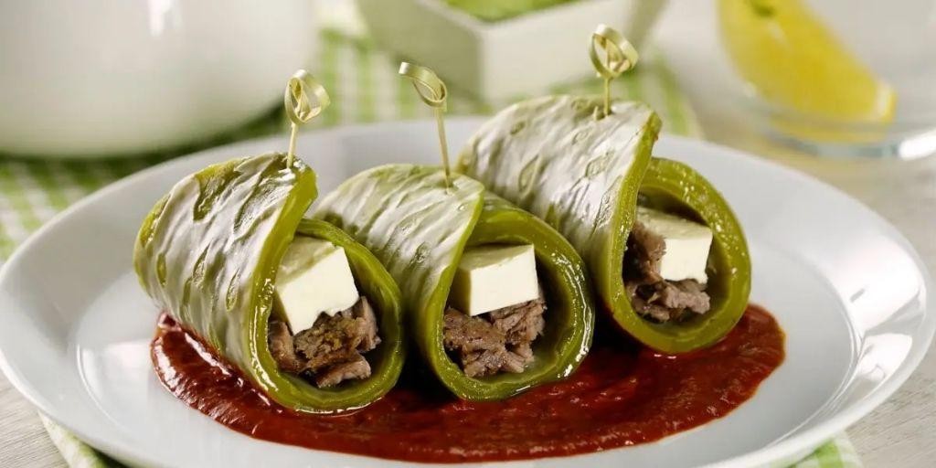 Nopales and Cheese Stuffed Peppers