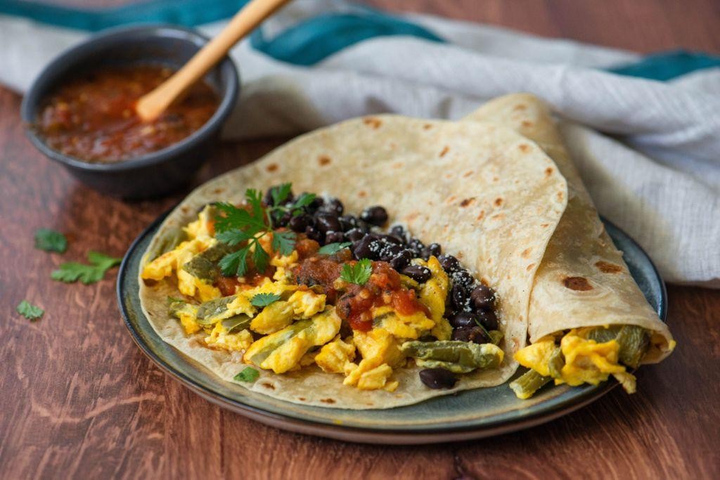 Nopales and Egg Breakfast Tacos