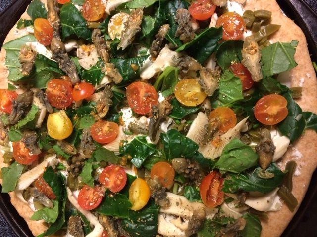 Nopales and Goat Cheese Pizza