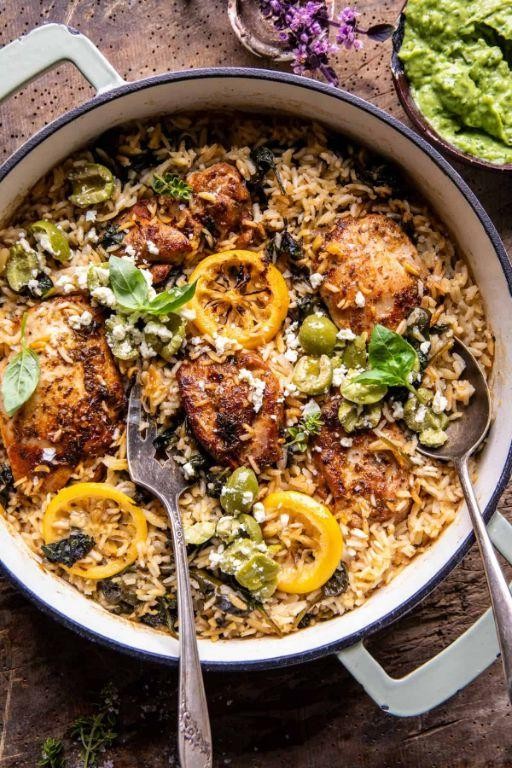 One-Pan Lemon Garlic Chicken and Rice