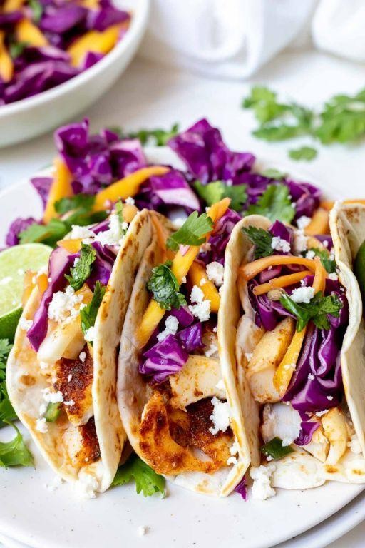 Ono Fish Tacos with Mango Slaw