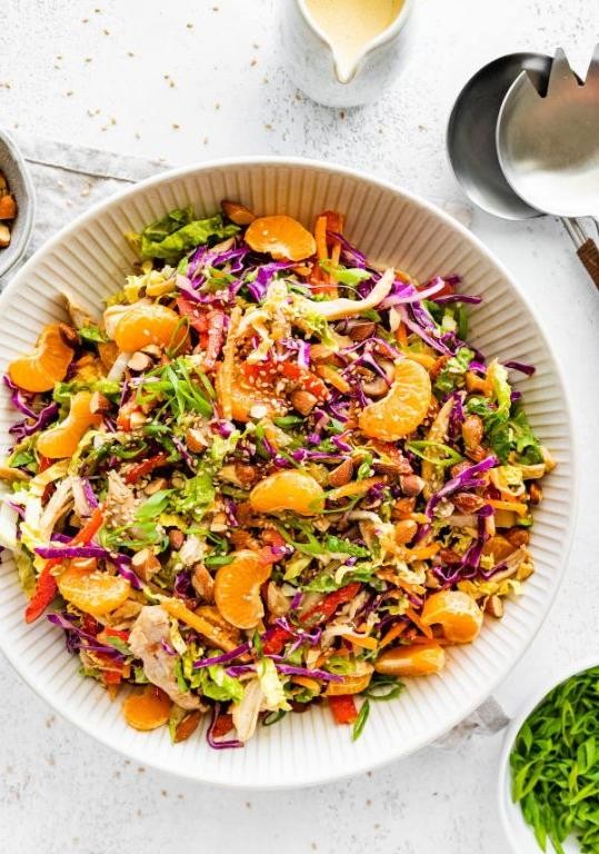 Orange Chicken Salad with Grapes and Chia Seeds