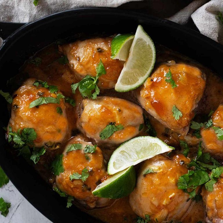 Orange Chicken Thighs with Mango Chutney