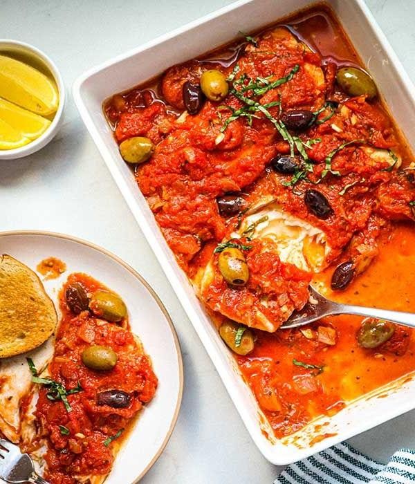 Orange Roughy with Roasted Red Pepper Sauce