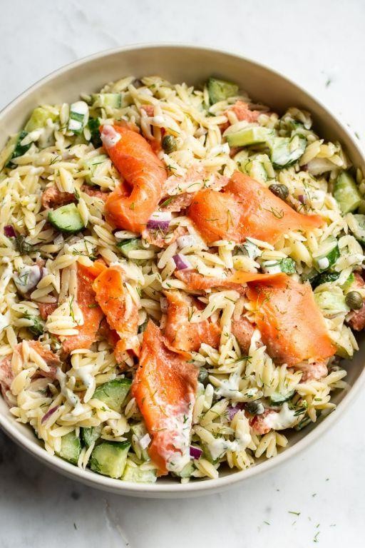 Orzo Salad with Smoked Salmon and Dill