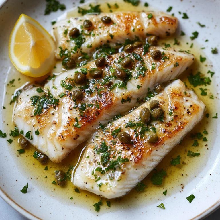 Pan-Seared Turbot with Garlic and Herbs