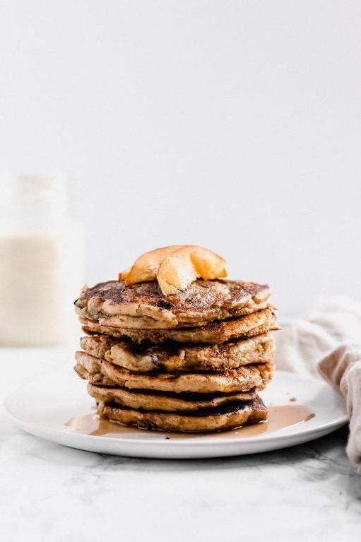 Peach Cobbler Oat Flour Pancakes