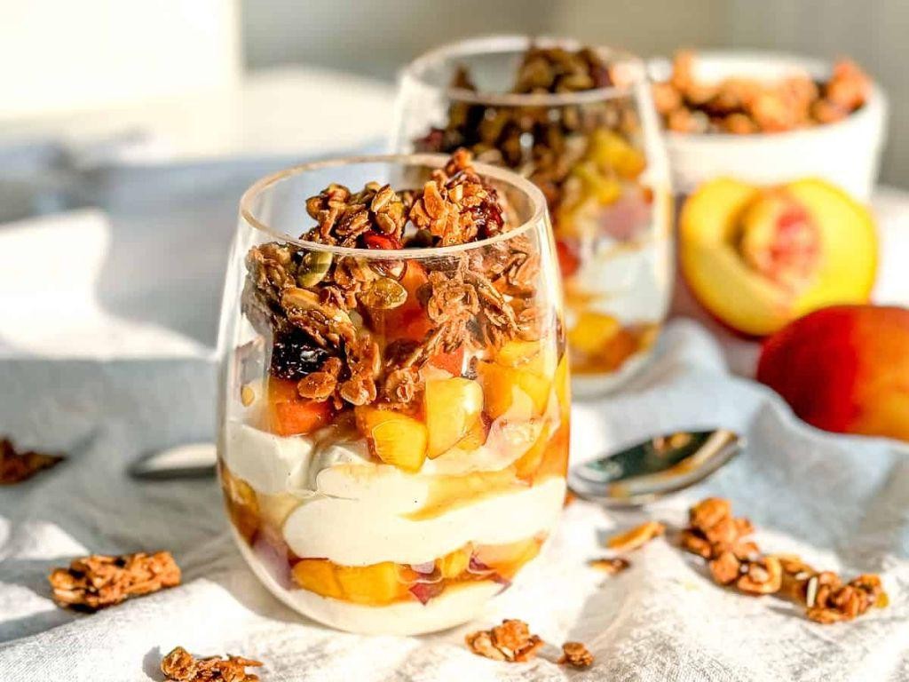 Peach Greek Yogurt Protein Parfait