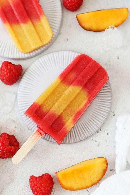 Peach Raspberry Popsicles