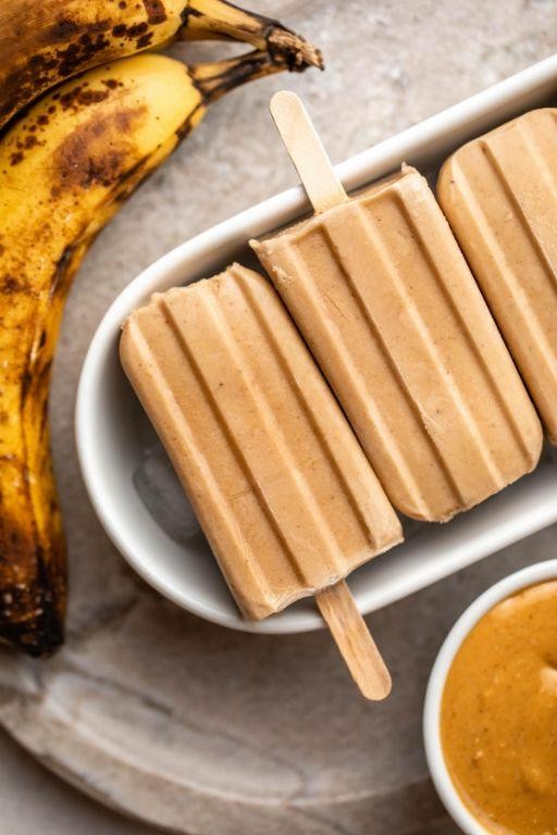 Peanut Butter Banana Popsicles