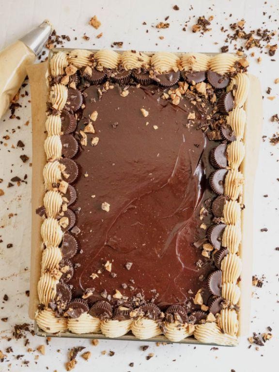 Peanut Butter Chocolate Sheet Cake