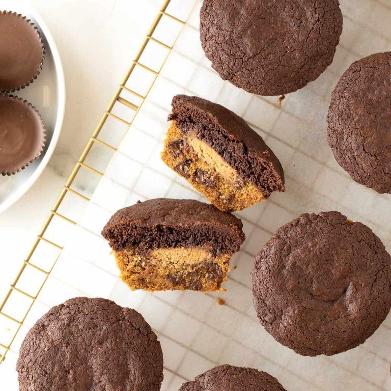 Peanut Butter Cup Stuffed Brownies