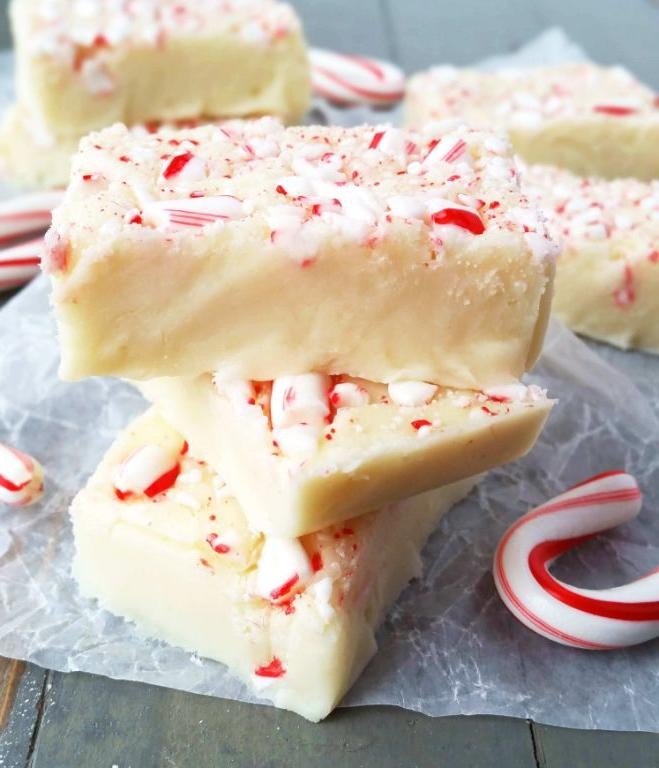 Peppermint White Chocolate Fudge