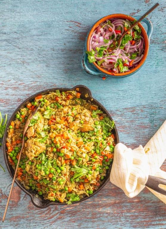 Peruvian Rice Salad with Aji Amarillo Dressing