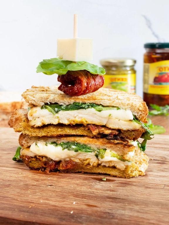 Pesto Chicken and Sun-Dried Tomato Panini