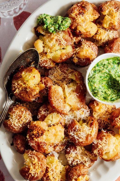 Pesto Smashed Red Potatoes