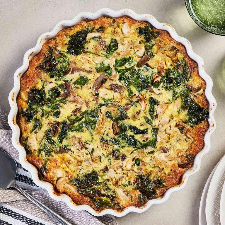 Pheasant Back Mushroom and Spinach Quiche