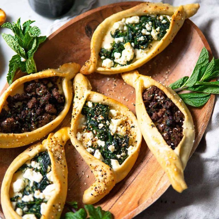 Pide (Turkish Flatbread with Various Toppings)
