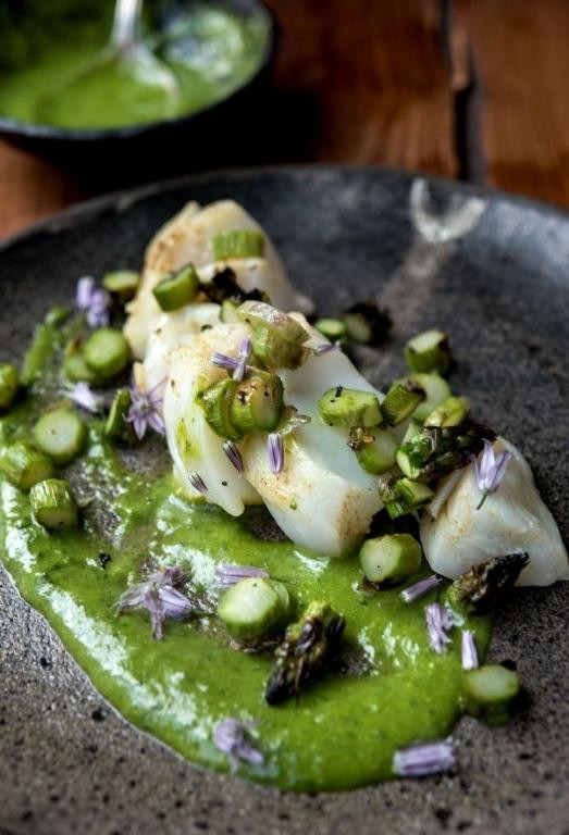 Poached Cod with Miso and Green Onions