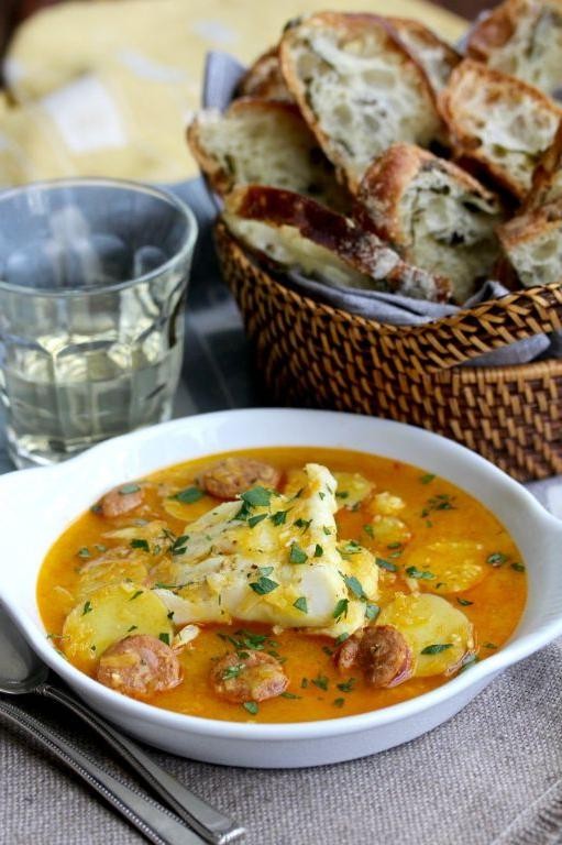 Poached Cod with Saffron and Potatoes