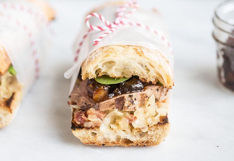 Pork Chop and Sauerkraut Sandwich