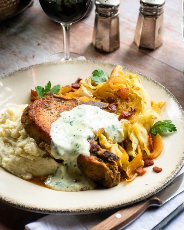 Pork Chops with Cabbage and Bacon