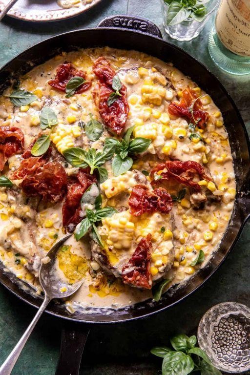 Pork Chops with Creamy Corn