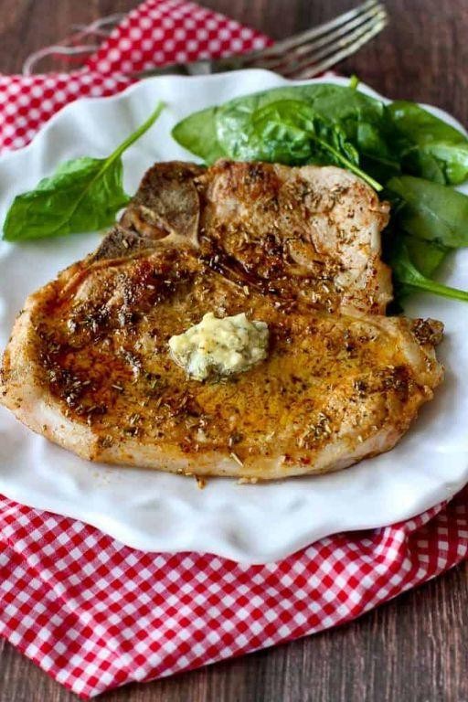 Pork Chops with Garlic Herb Butter