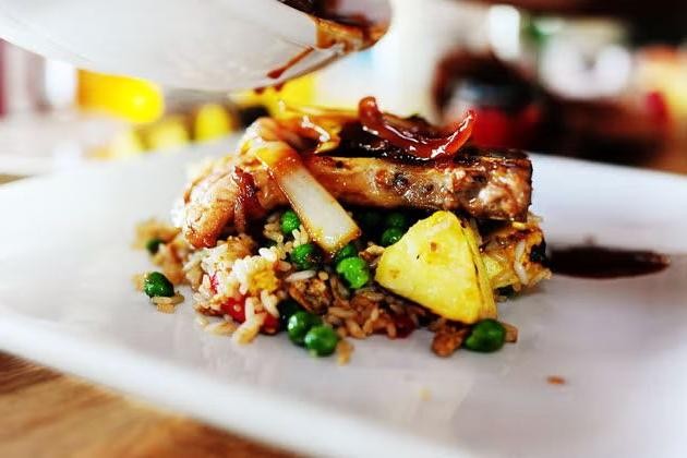 Pork Chops with Pineapple Fried Rice