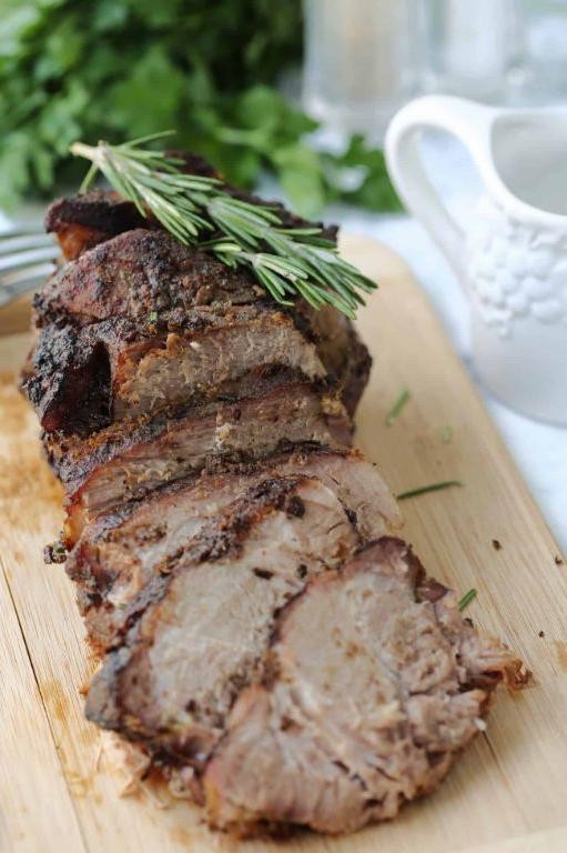 Pork Loin with Rosemary and Garlic in Slow Cooker