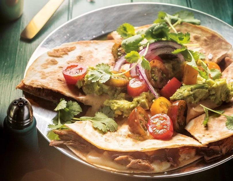 Pork Quesadillas with Avocado Salsa