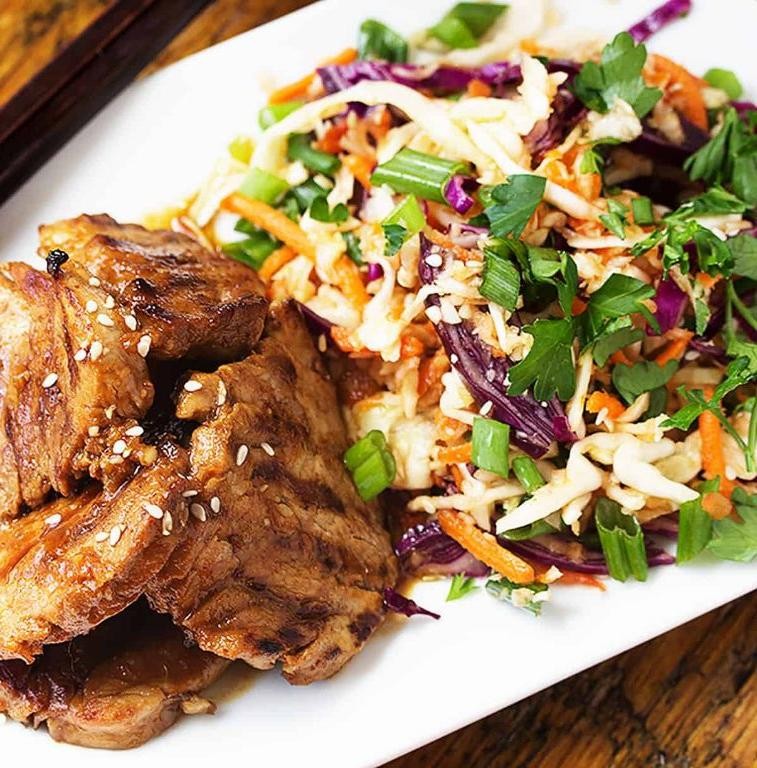 Pork Tenderloin with Asian Slaw