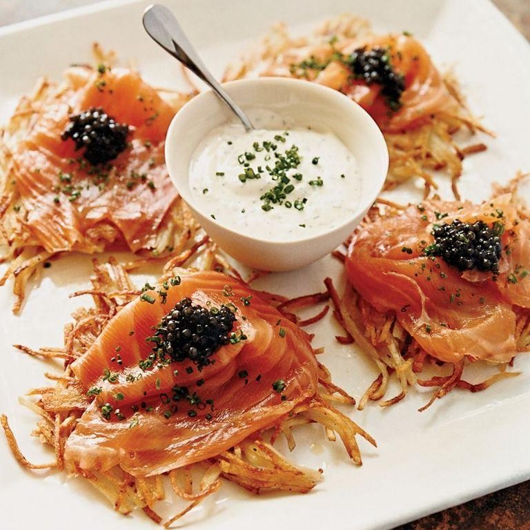 Potato Pancakes with Smoked Salmon