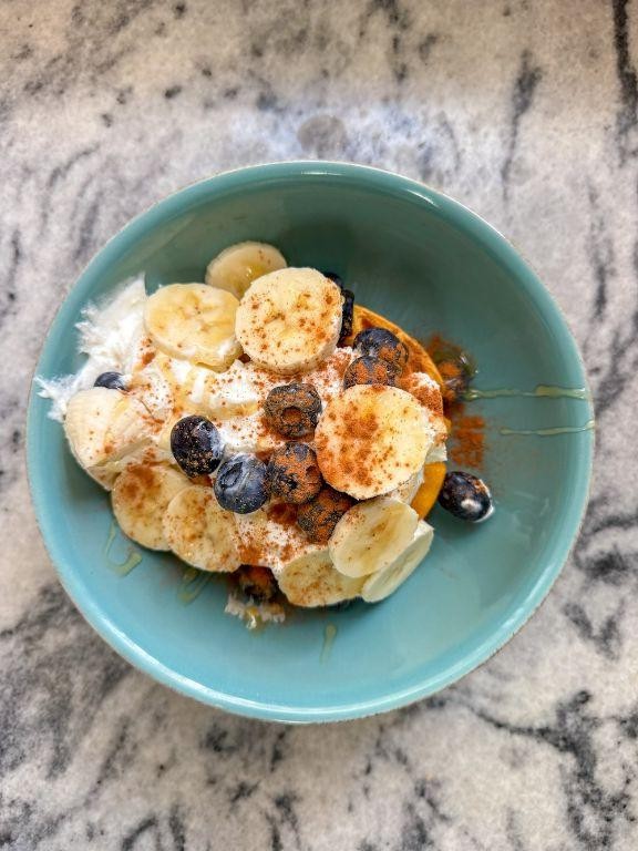 Pumpkin Greek Yogurt Protein Waffles