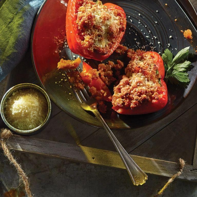 Pumpkin and Sausage Stuffed Peppers